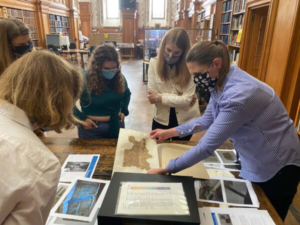 A group of students in Canterbury Cathedral archives