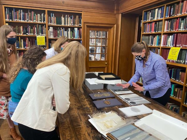 A group of students in Canterbury Cathedral archives