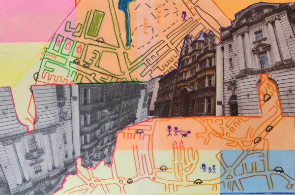 Going for walks and remembering the place and people that I have seen on that day became an important event during lockdown. The places that I’d never noticed before became interesting as I had time to see them. Recording by walks has helped to increase the awareness of the city and how people are only a part of it.