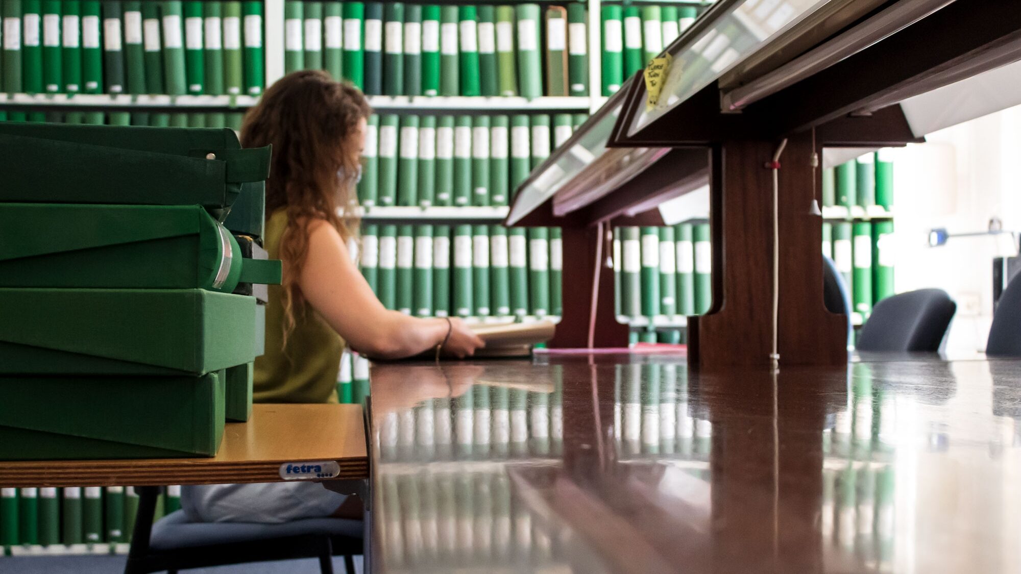 Student studying in the image libraries