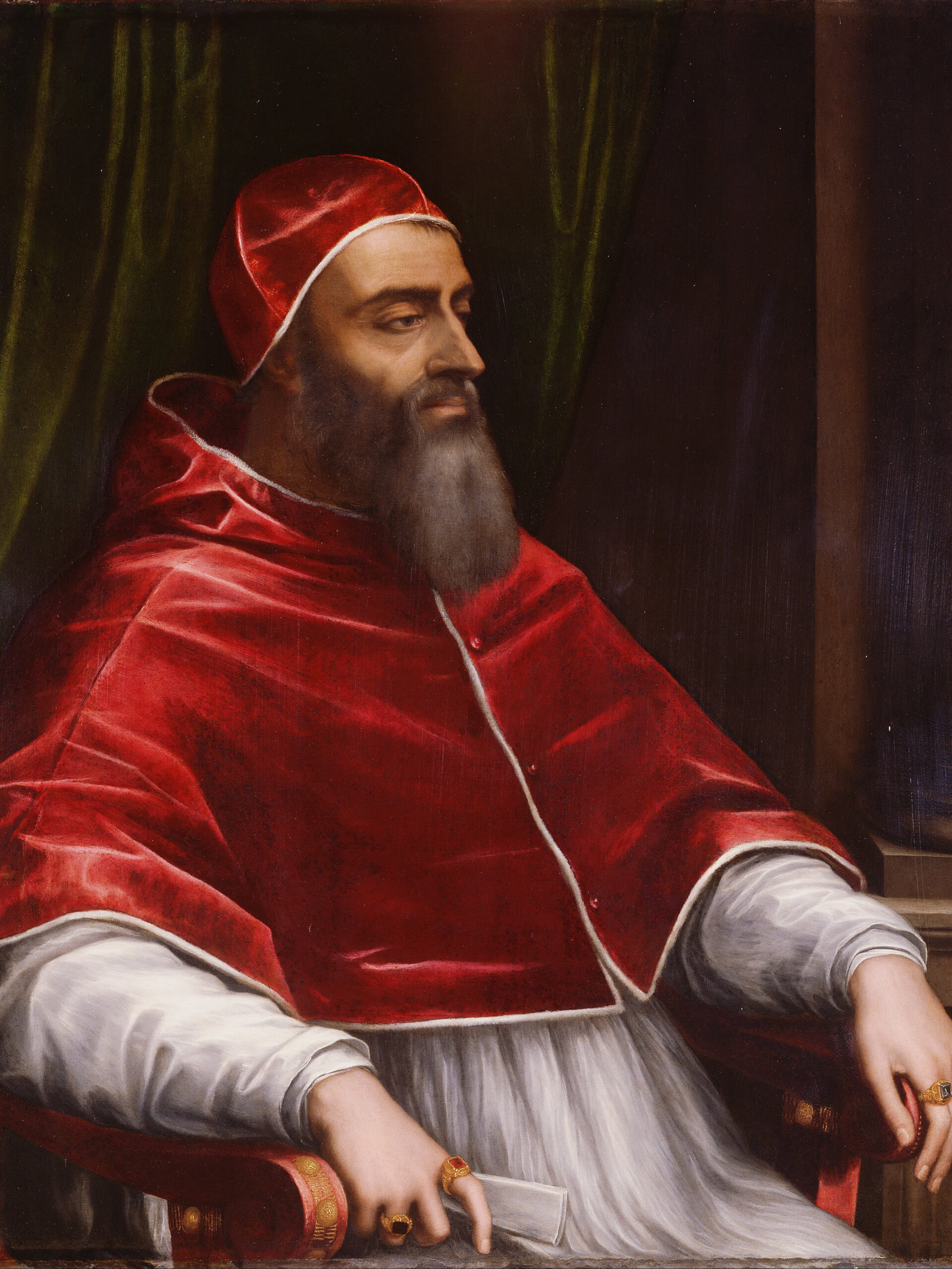 painting of Pope Clement VII seated and wearing red