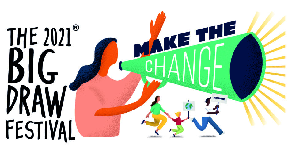 Drawing and logo of woman