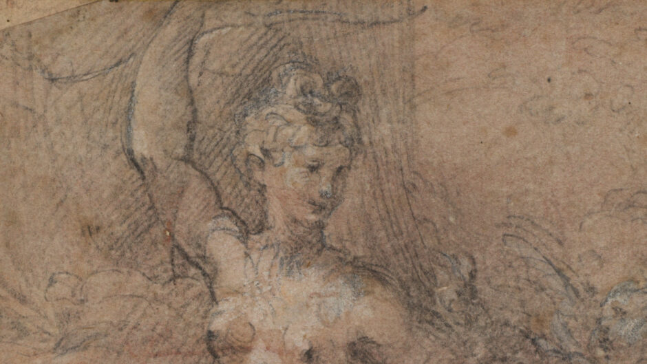 Sketch of woman with arrow