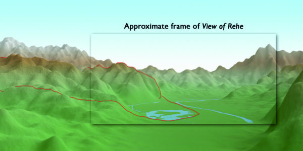 Digital map of a mountainous area