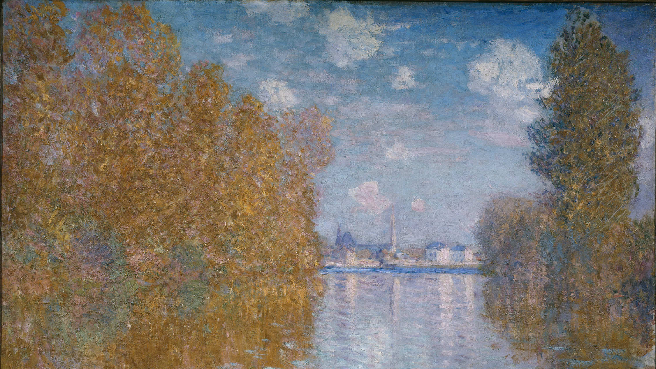 Autumnal view of river and trees