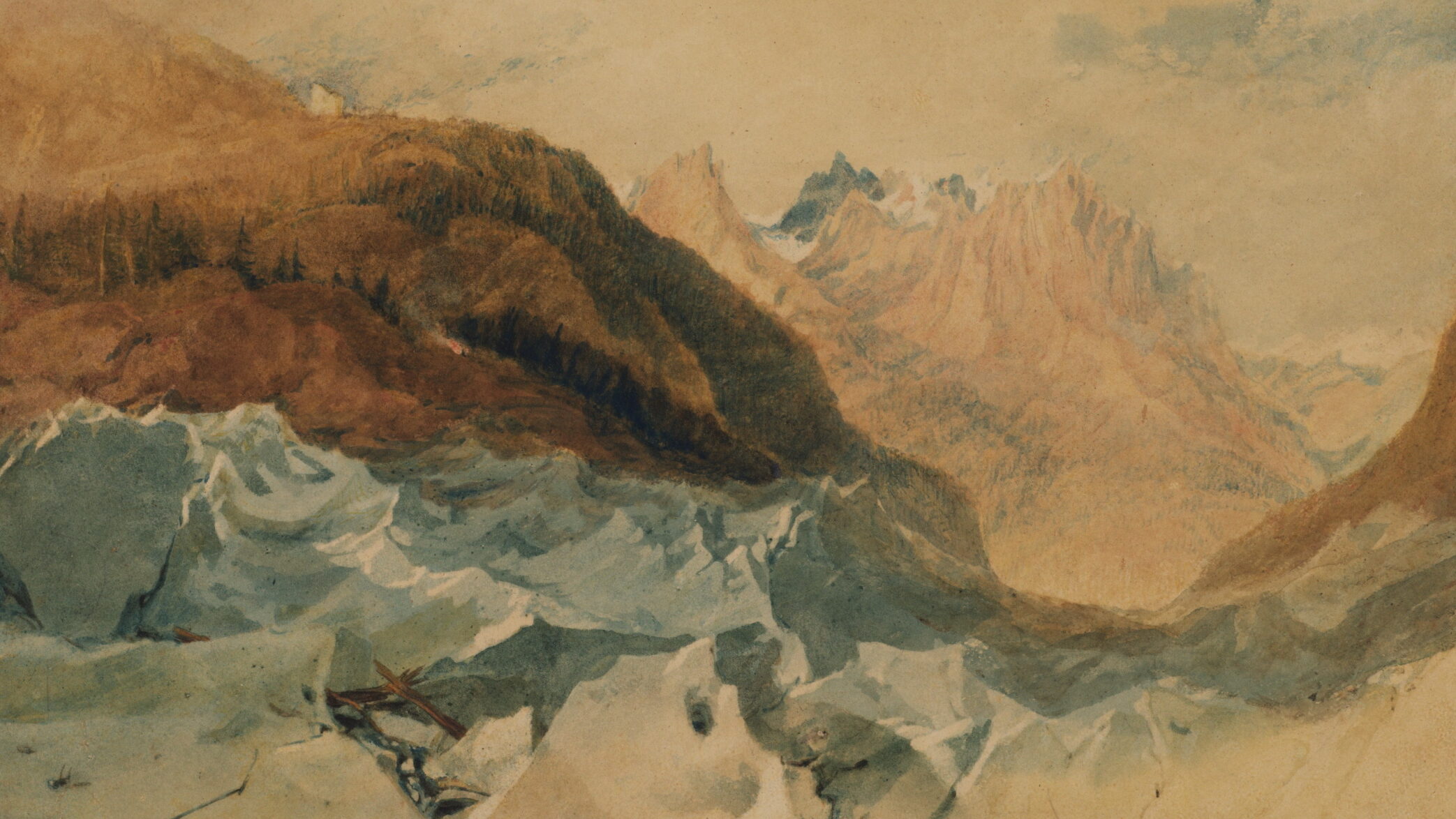 A glacier overlooking Blair's Hut