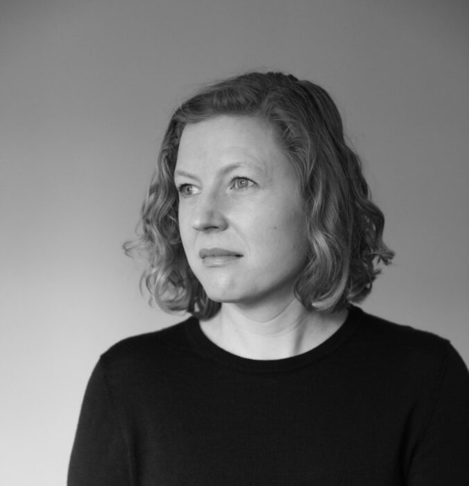 Black and white photograph of a woman