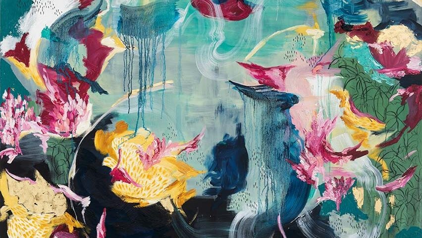 colourful abstract painting by Michaela Yearwood-Da