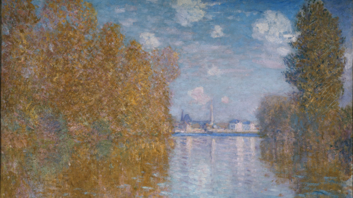 Autumnal view of river and trees