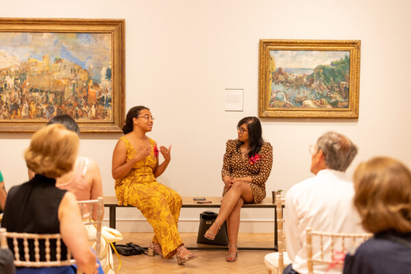 Two people talking to each other