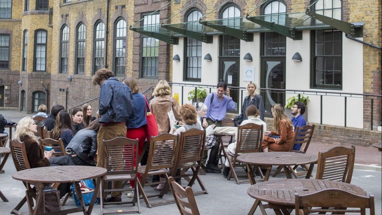 students outside Vernon Square