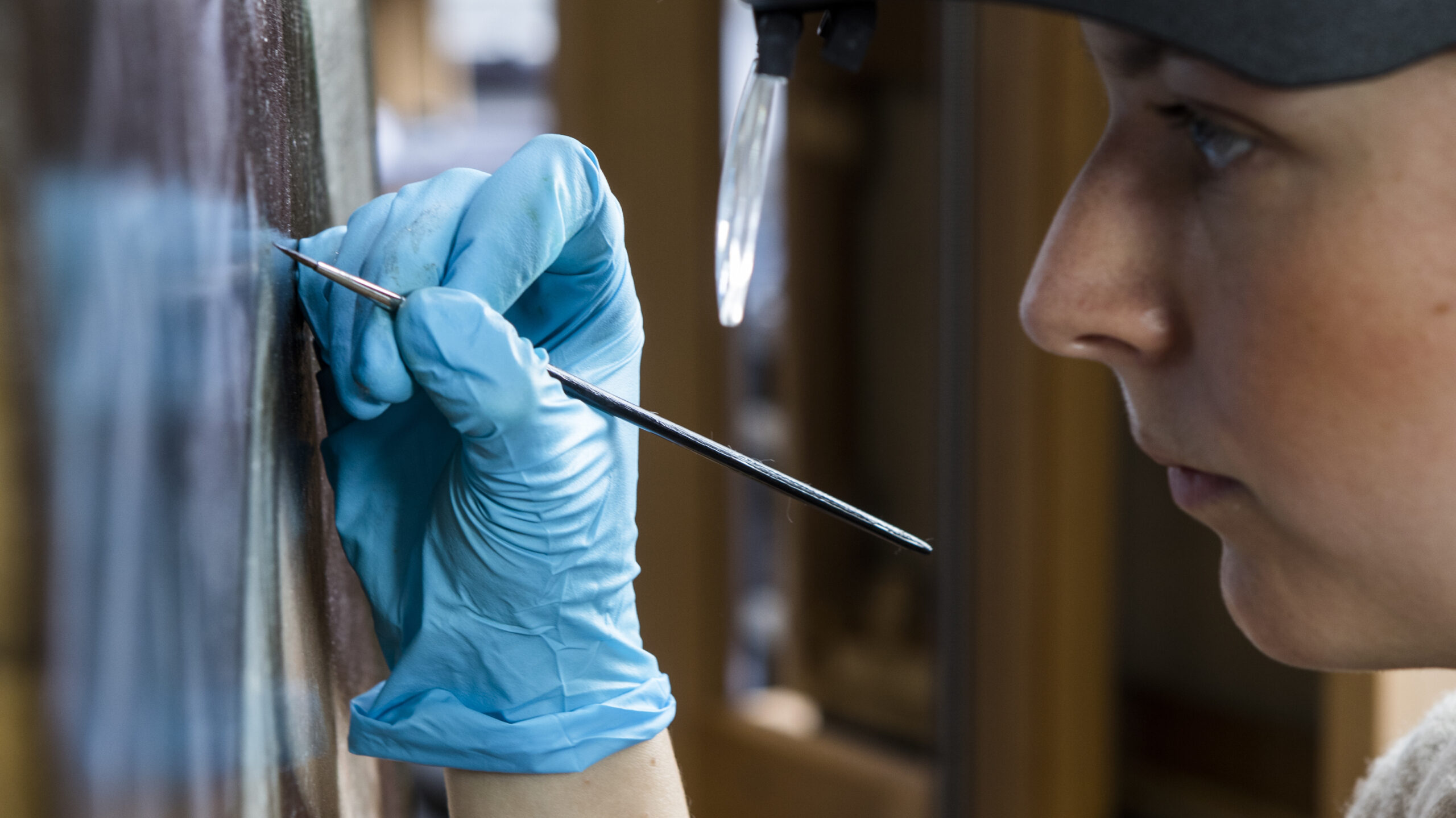 Student painting easel