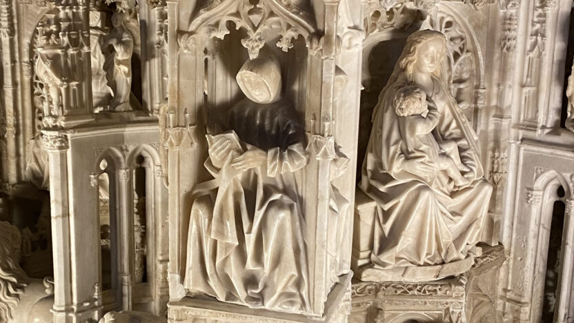 Photograph of an alabaster tomb decoration