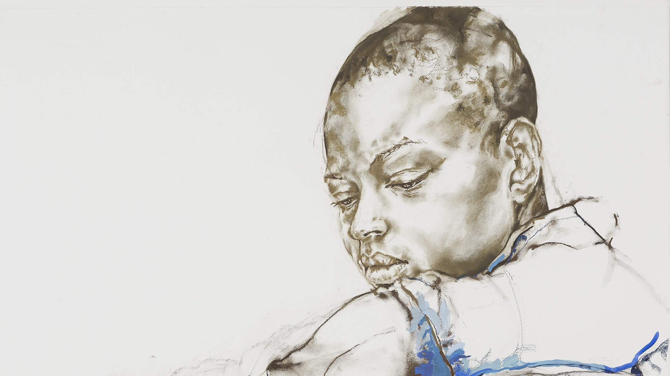 drawing of a black woman wearing a blue dress