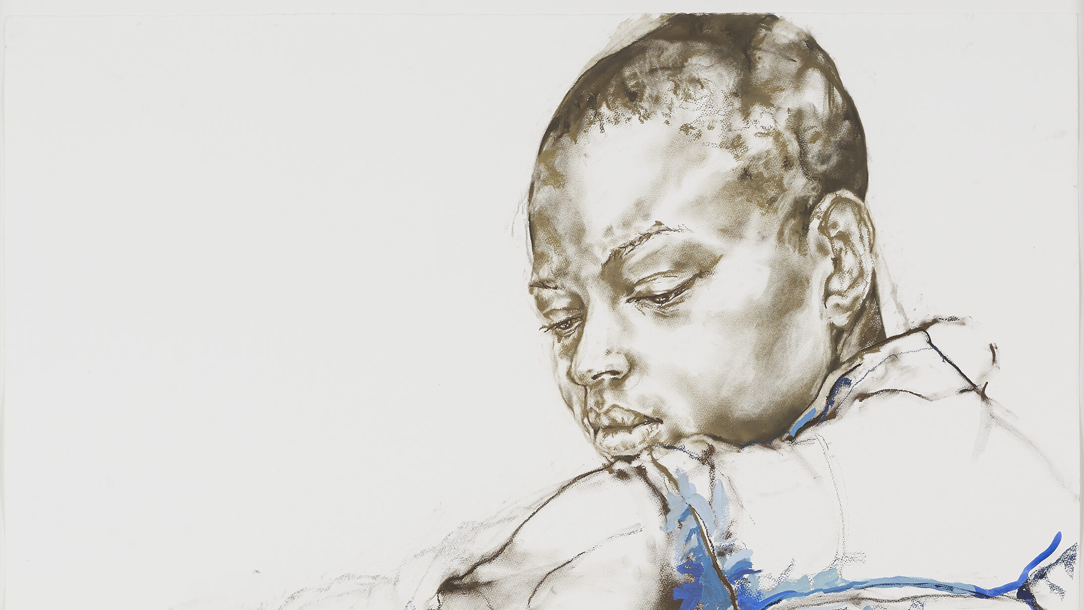 drawing of a black woman wearing a blue dress