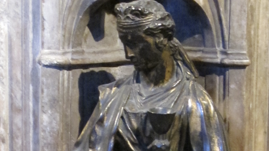 scuplture of a woman wearing a robe