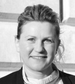 Black and white photograph of Natalia Fenyoe
