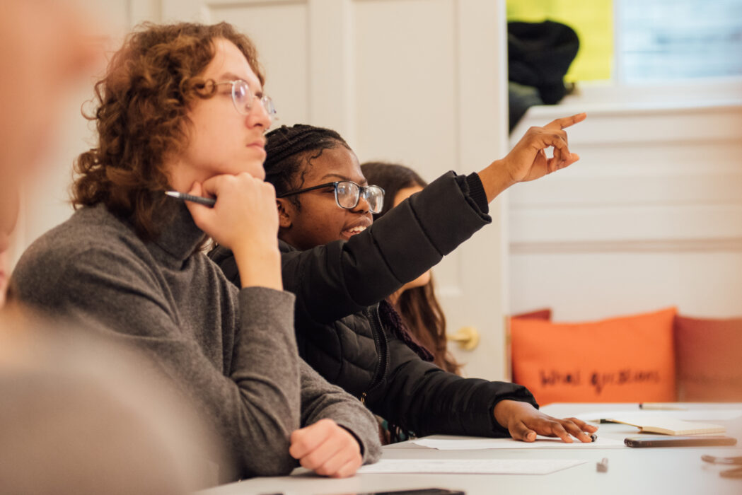 Two students in the Leon Kossoff learning centre, part of AHLU