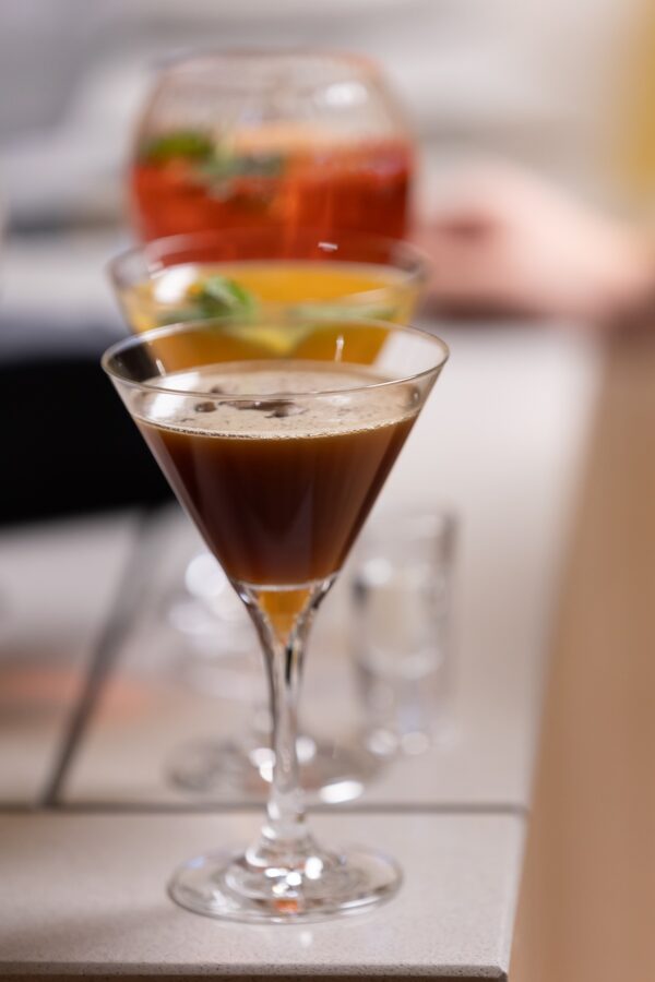 Courtauld cocktails on a bar