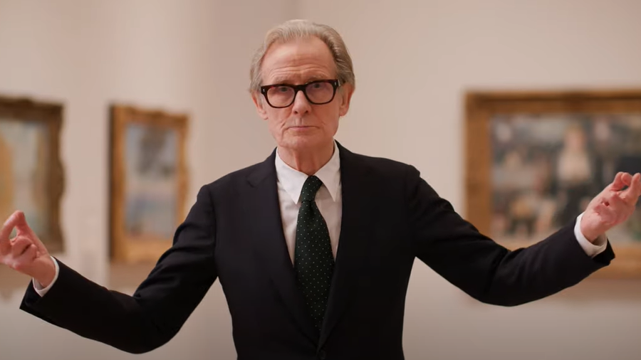 Actor Bill Nighy stands in the Great Room at The Courtauld Gallery