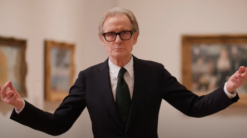 Actor Bill Nighy stands in the Great Room at The Courtauld Gallery
