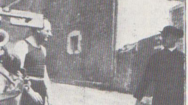 Marcel Duhamel, 'Our Colleague Benjamin Péret Insulting a Priest' (photograph 1926)