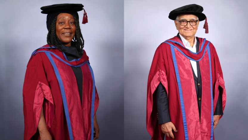 Professor Sonia Boyce, OBE, RA (L) and Dr Asok K. Das (R)