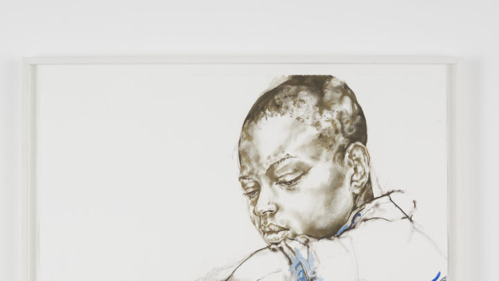 drawing of a black woman wearing a blue dress