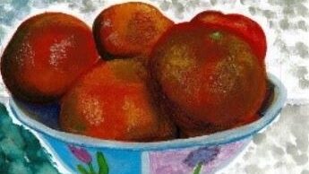 drawing of oranges in a bowl