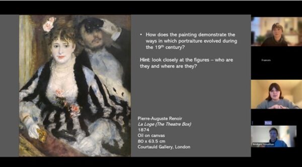 Screen print of a Seminar Sessions, talking place online in 2024.