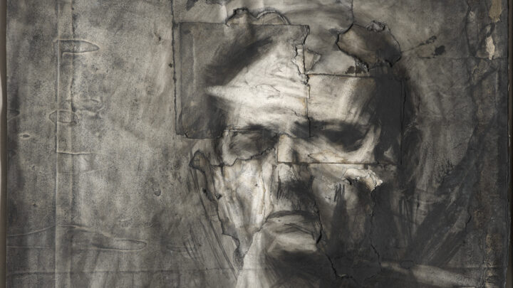 A portrait in charcoal and chalk of a man