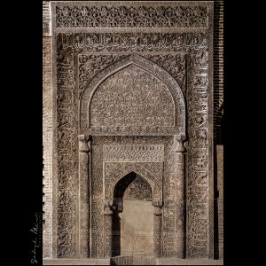 Mihrab in the winter prayer hall of the Great Mosque of Isfahan, stucco, 1310. This extraordinary carved stucco mihrab was commissioned by the Ilkhanid-Mongol ruler Öljaitü, also known as Mohammad Khodabanda (1282 – 1316).