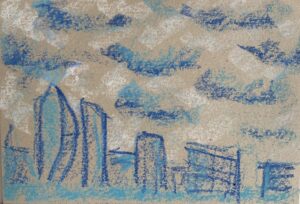 scketch of a urban landscape against the sky