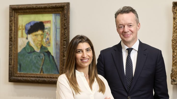 Lisa Reuben, Trustee of the Reuben Foundation, with Mark Hallett, Märit Rausing Director of The Courtauld
