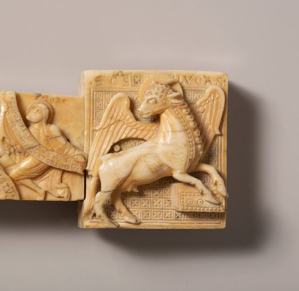 Luke Plaque, Cloisters Cross, 1150–90, walrus ivory.