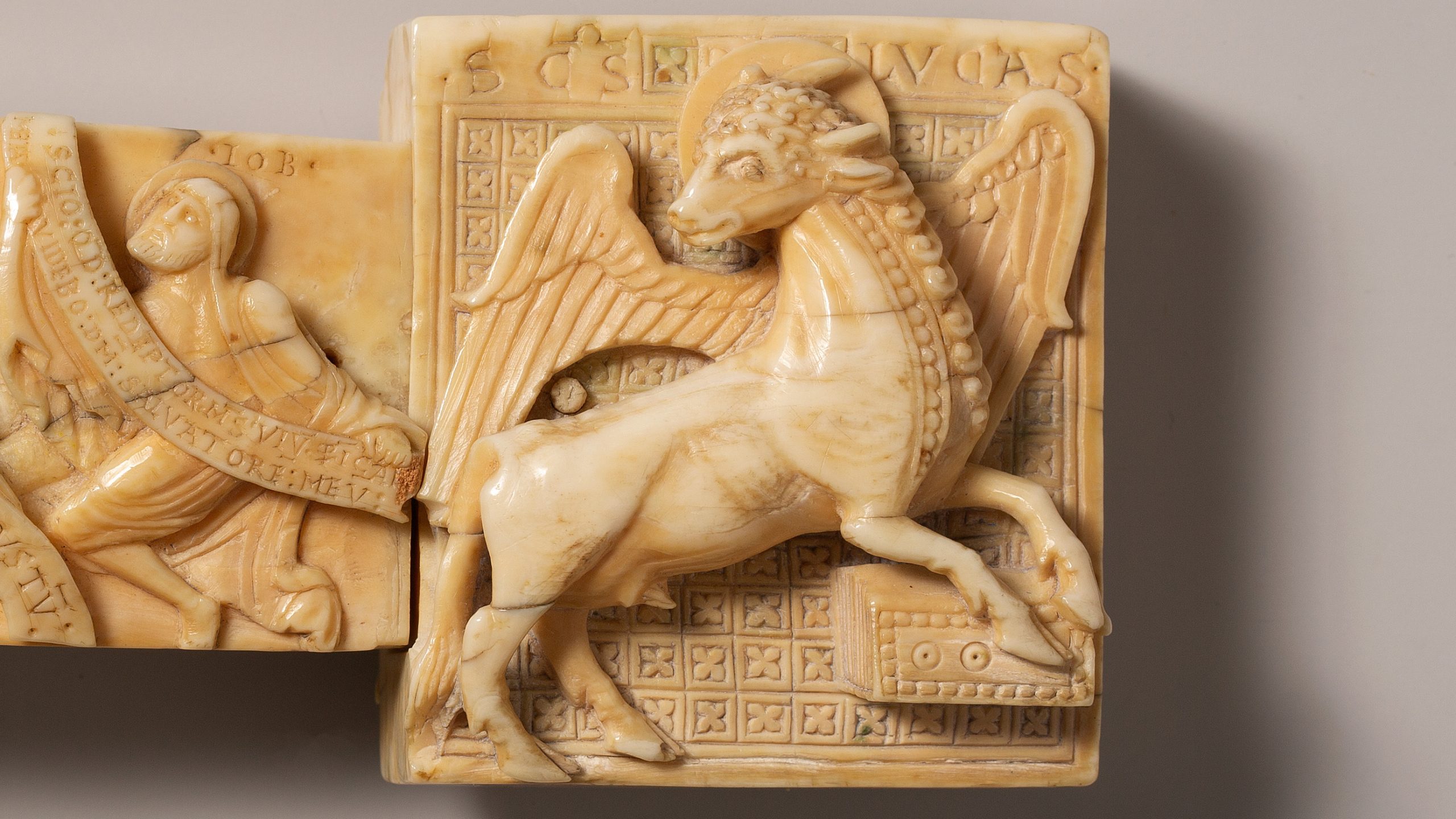 Luke Plaque, Cloisters Cross, 1150–90, walrus ivory.
