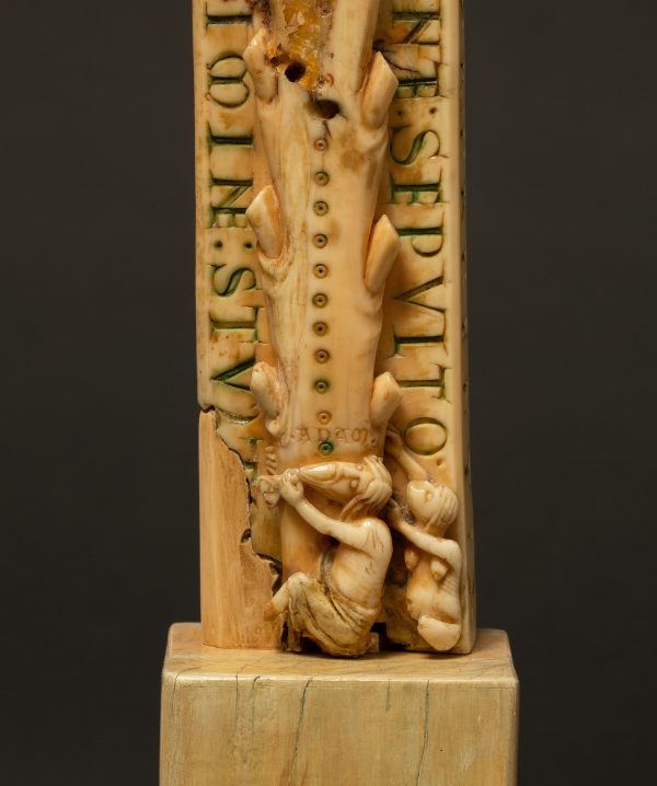 Adam and Eve at the Foot of the Cross, Cloisters Cross, 1150–90, walrus ivory.