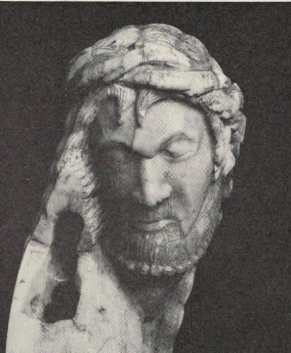 Head of Christ, Oslo Corpus, here dated ca. 1188, walrus ivory.