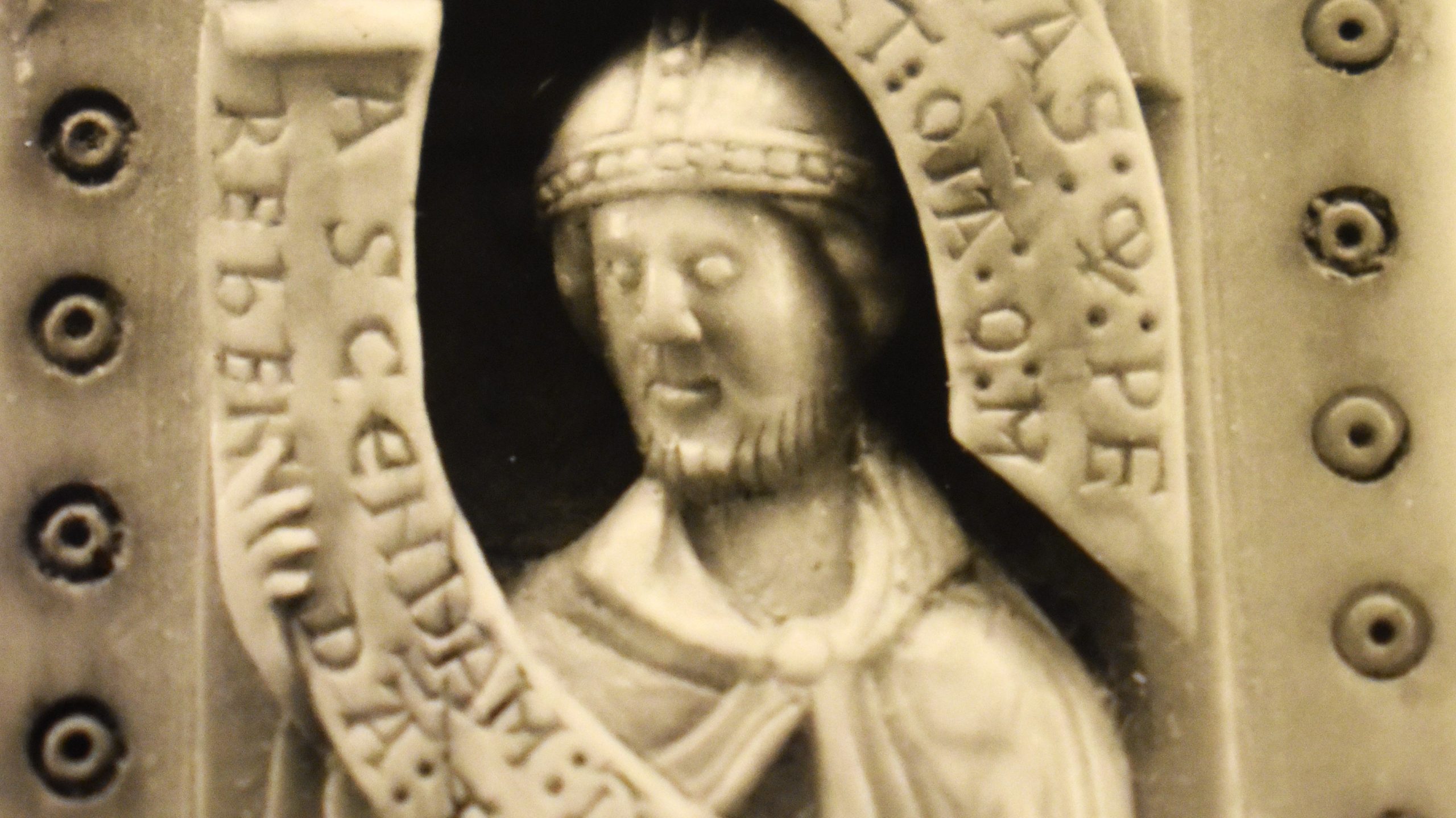 Detail of Abdias, Cloisters Cross, dated here ca. 1150–60, walrus ivory.