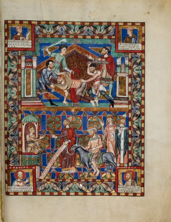 The Good Samaritan, from the Gospel Book of Henry the Lion and Matilda of England, ca. 1188.