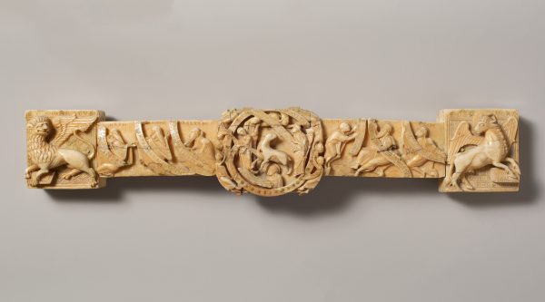Nahum, Aggeus (Haggai) and Balaam, back left crossbar, Cloisters Cross, dated here ca. 1188, walrus ivory. The Cloisters Collection, The Metropolitan Museum of Art, New York, Acc. No. 63.12. Open access