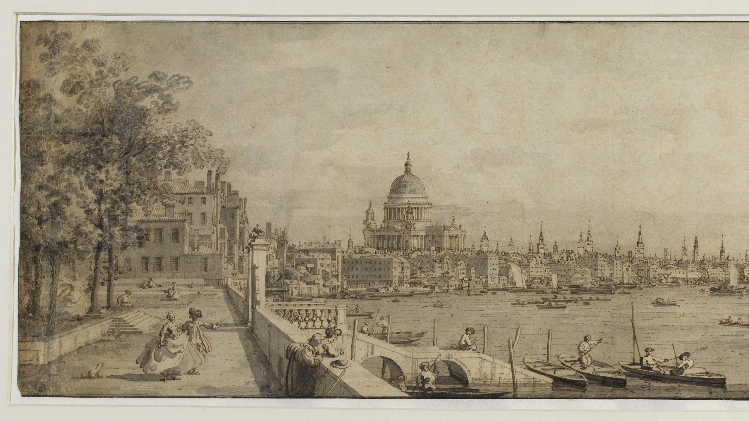 Giovanni Antonio Canaletto (1697 - 1768), View from Somerset Gardens looking towards London Bridge, 1746 - 1755 (circa)