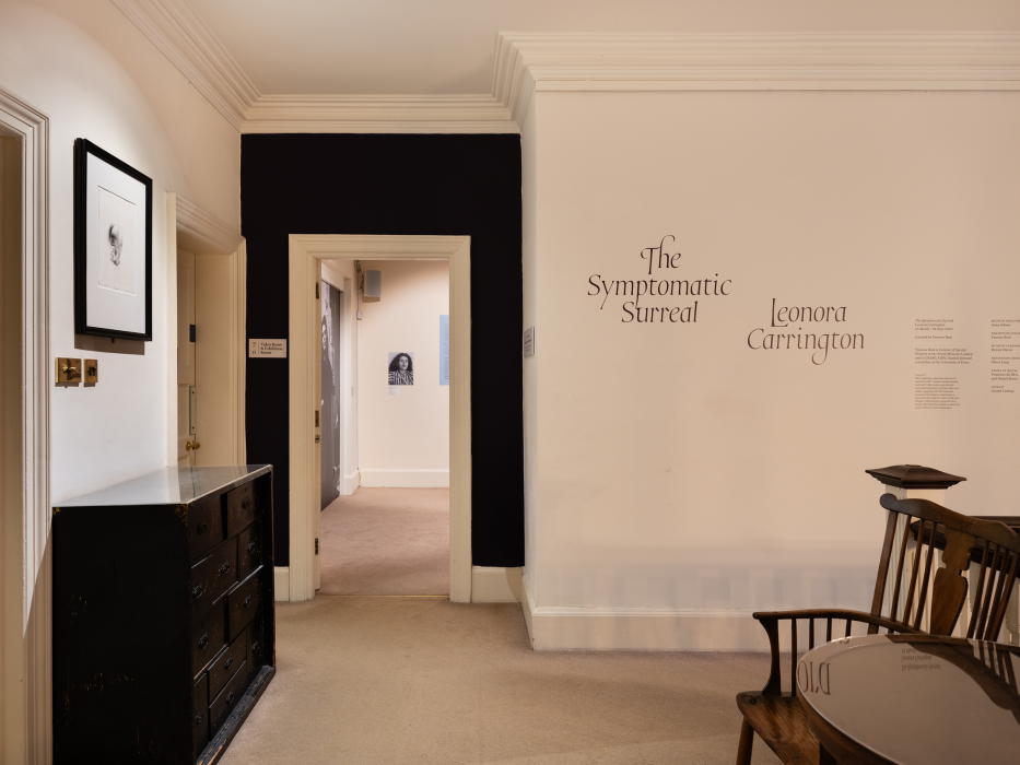 An image of Leonora Carrington exhibition at the Freud Museum, London.