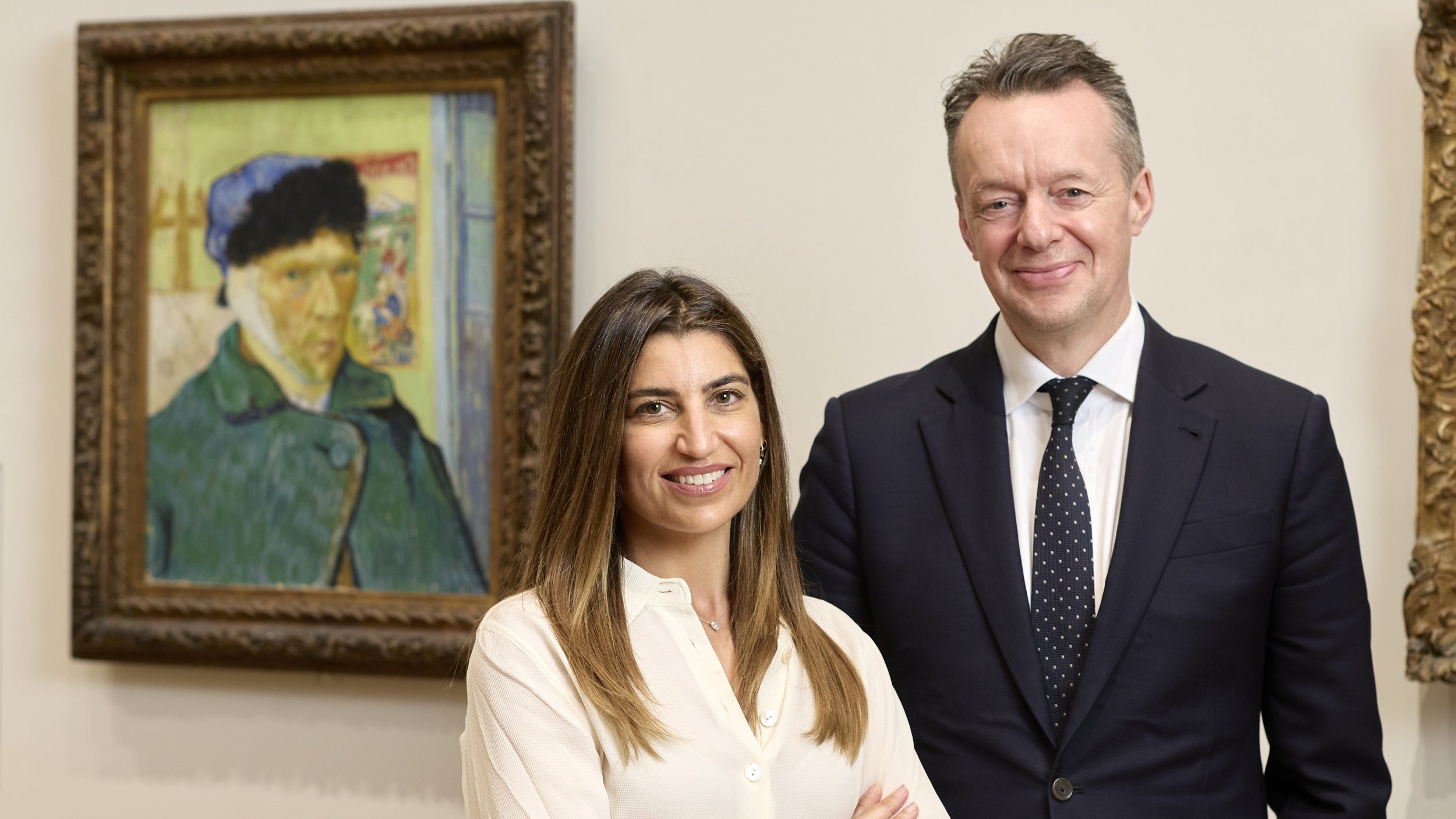 Lisa Reuben, Trustee of the Reuben Foundation, with Mark Hallett, Märit Rausing Director of The Courtauld