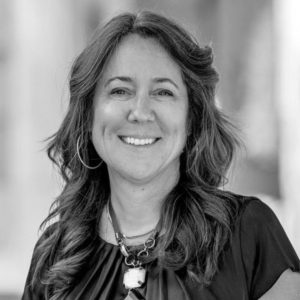 black and white portrait of Kathy Fleming