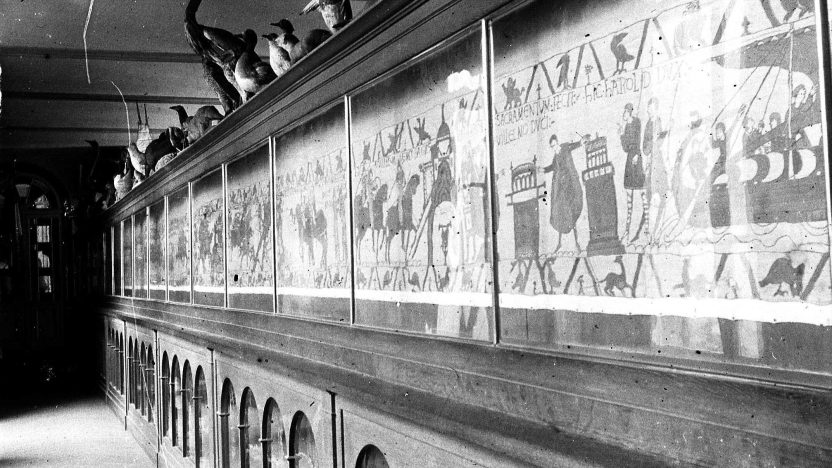 The Bayeux Tapestry as displayed in August 1908.