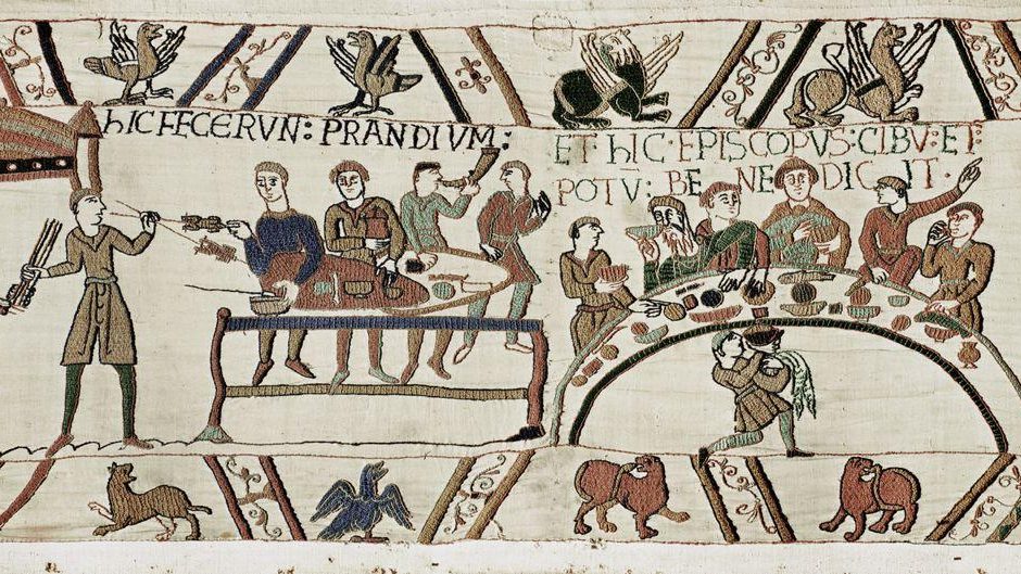 Banquet before Battle. Bayeux Tapestry